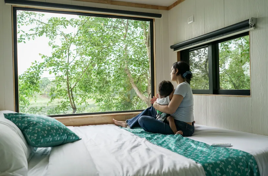 Settling into a cozy cabin with views that soothe your soul