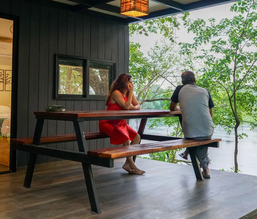 Settling into your little riverside haven with your furry buddy