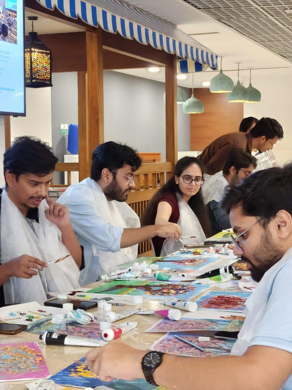 Getting comfy with palette knives and colors