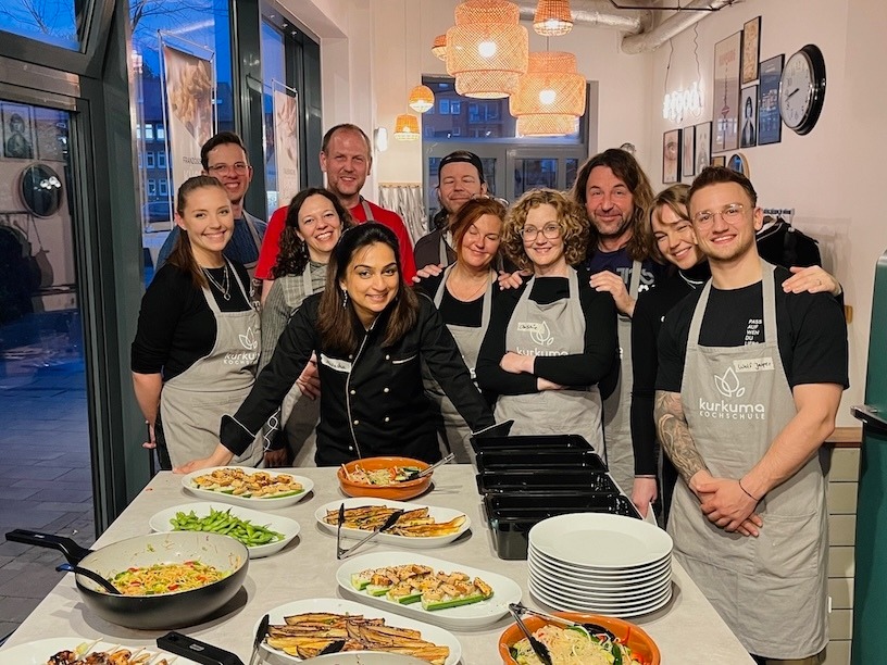 Cooking Japanese mains in teams and bonding over food