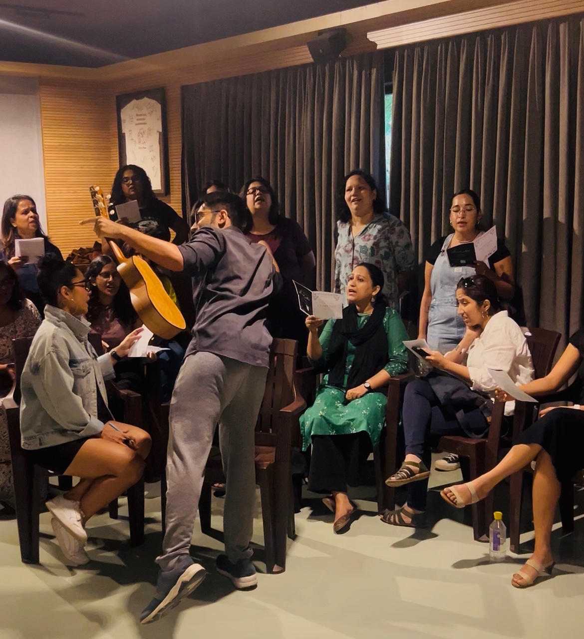 The thrill of performing together , strangers turned choir