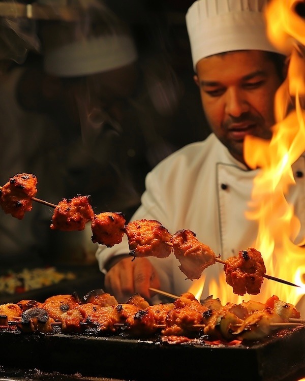 Grilling magic on a traditional clay barbecue
