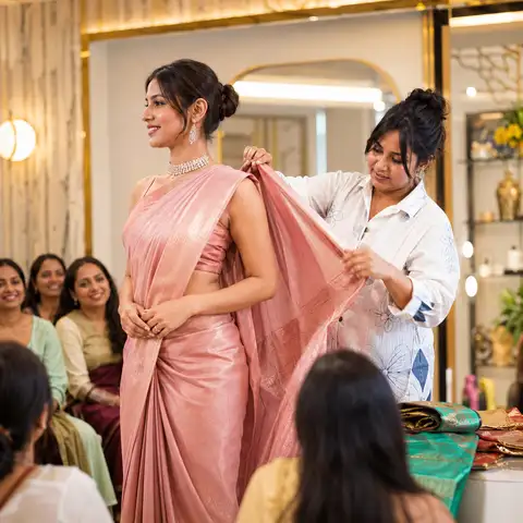 Practise each draping step through guided hands-on learning.