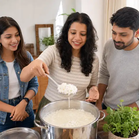 Witness fresh milk transform into delicate, soft curds.