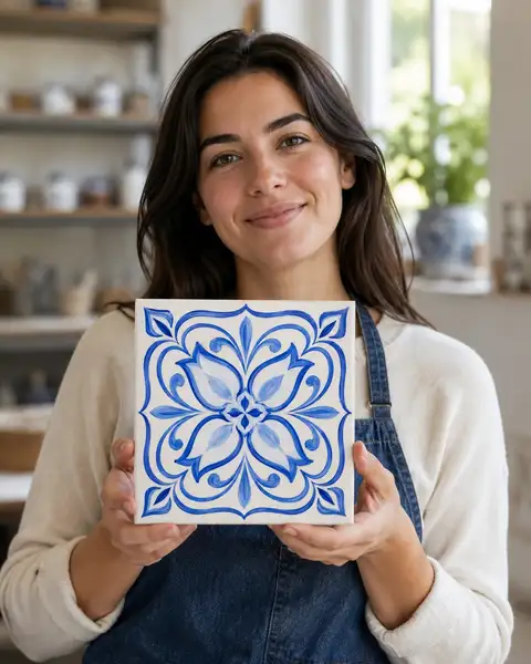 Beginner-Friendly Azulejo Tile Painting In Bicholim