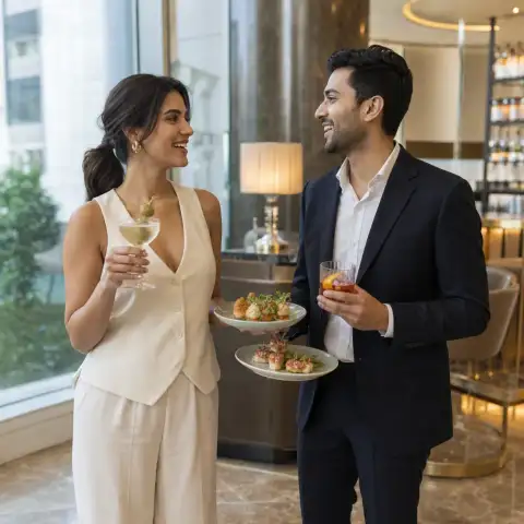 You get drinks and bites designed to work together, not compete for attention.