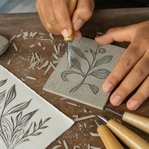 Sketch, carve, ink, and press your own artwork in one satisfying session.