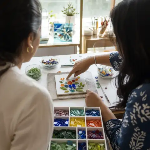 Your design becomes a finished glass piece after firing.