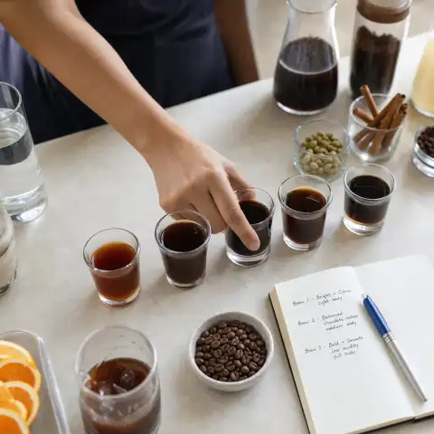 Compare cold brews and find words for the flavours you enjoy.