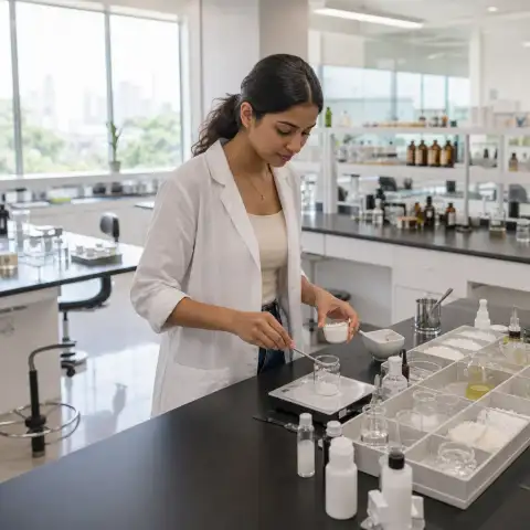 Explore skincare in a professional lab setting that connects science with daily choices.