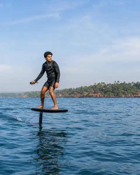 Glide Above The River On An eFoil