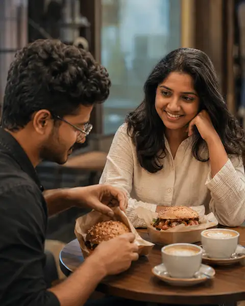 Personalised Latte  and Burger Brunch